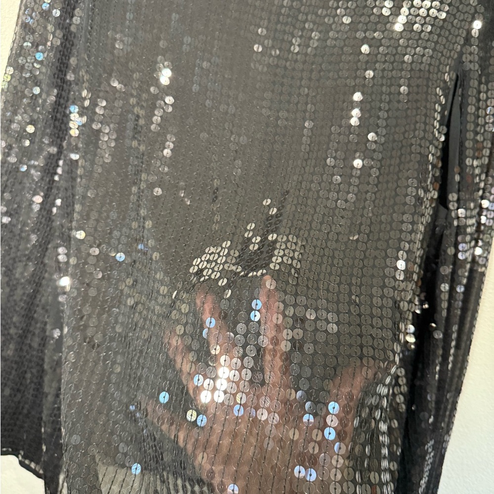 DKNY Black Sequin Women's elegant cape blazer - Picture 8 of 13